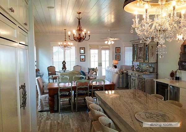 view of dining room through kitchen